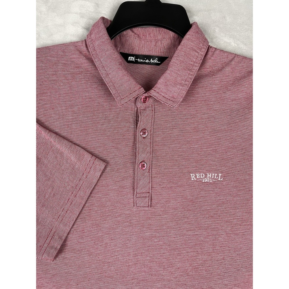 TRAVIS MATHEW Men Shirt L Pink Stretch Short Sleeve Performance Polo Golf Preppy